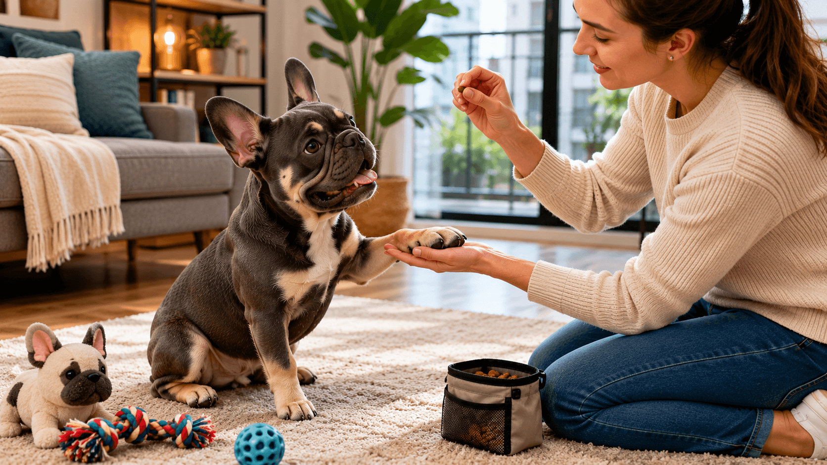 Dog working on a mental enrichment puzzle